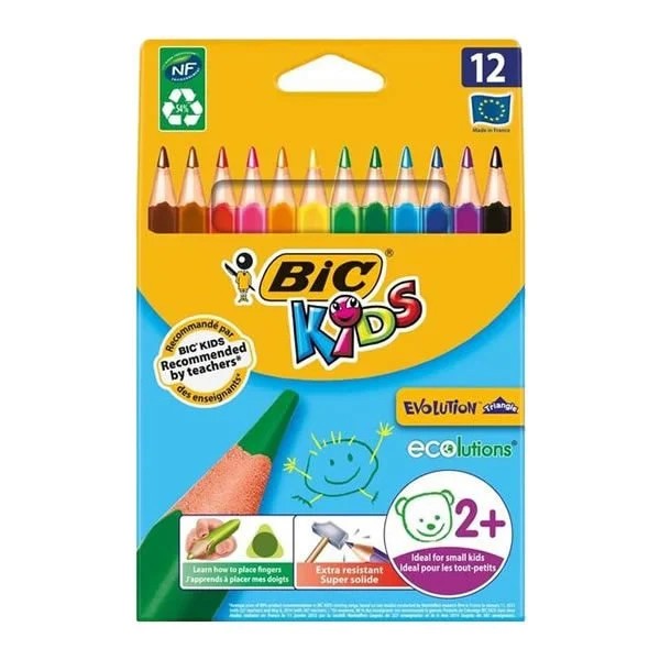 Bic Üçgen Jumbo Kuru Boya 12'li