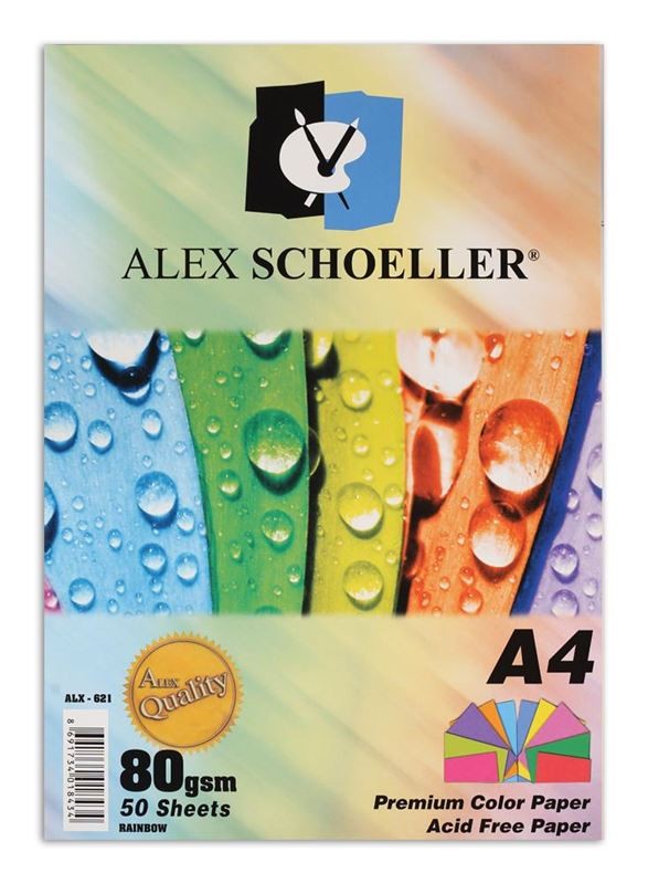 Alex Fotokopi Renkli A4 Kağıdı 100'lü Paket ( 10 Renk )