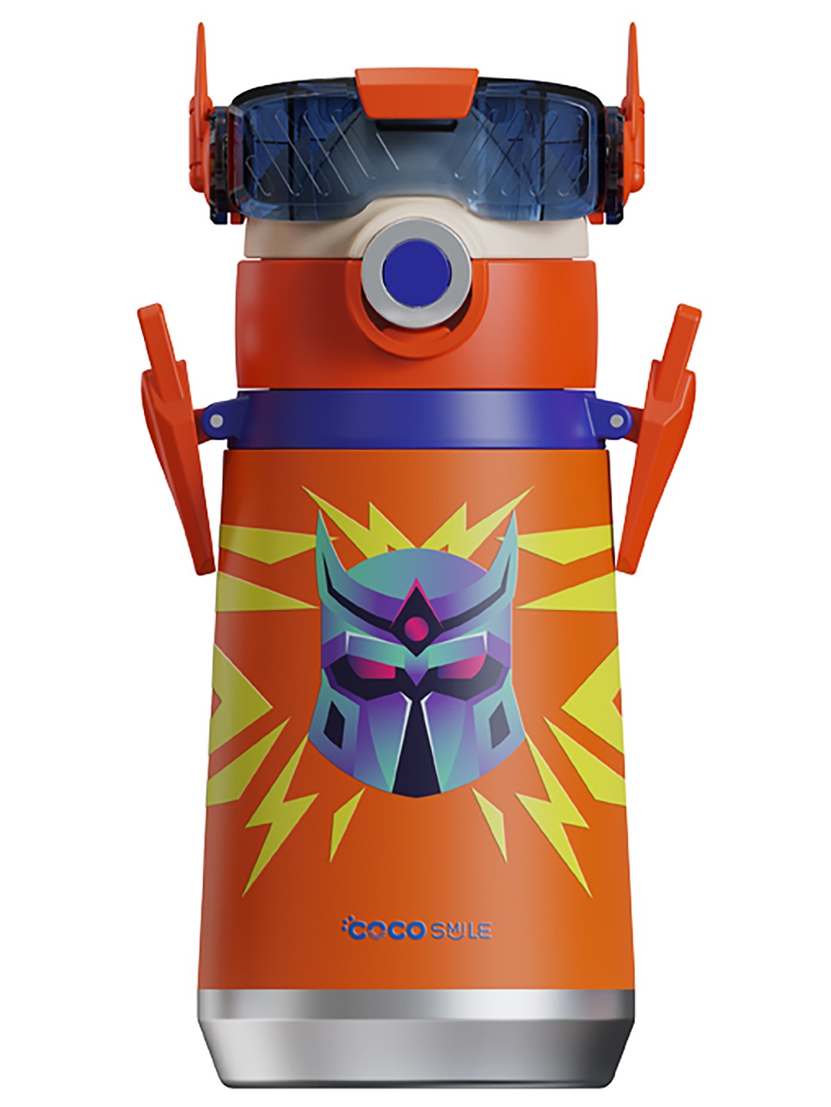 VGN0001 Coco Smile 500 ml Robot Straw Çelik Termos (Orange)
