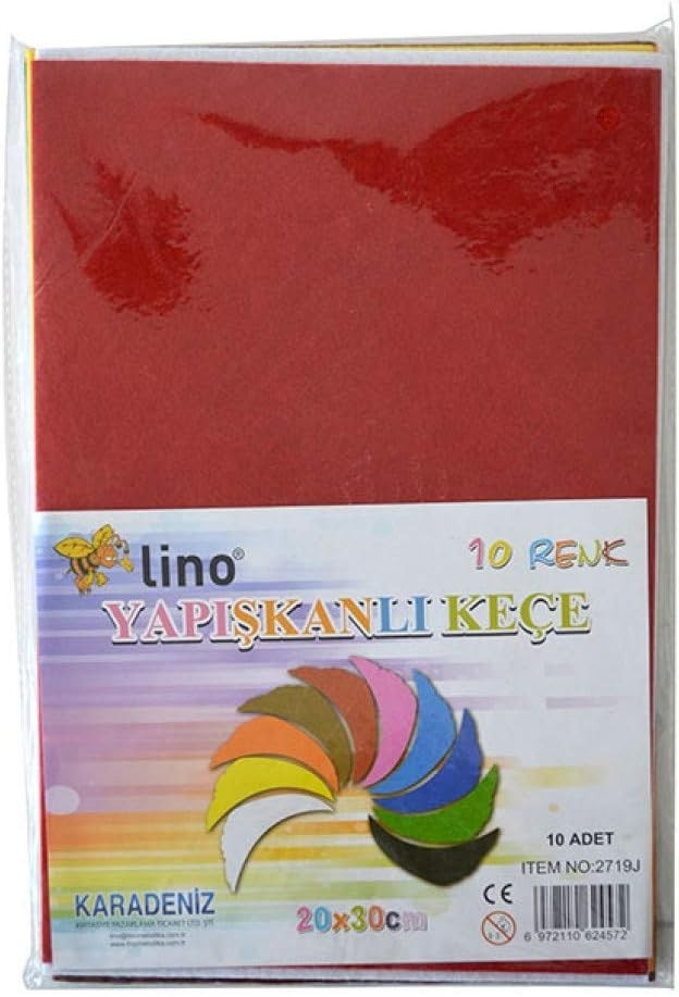 Lino Yapışkanlı Keçe 20x30 10 Renk