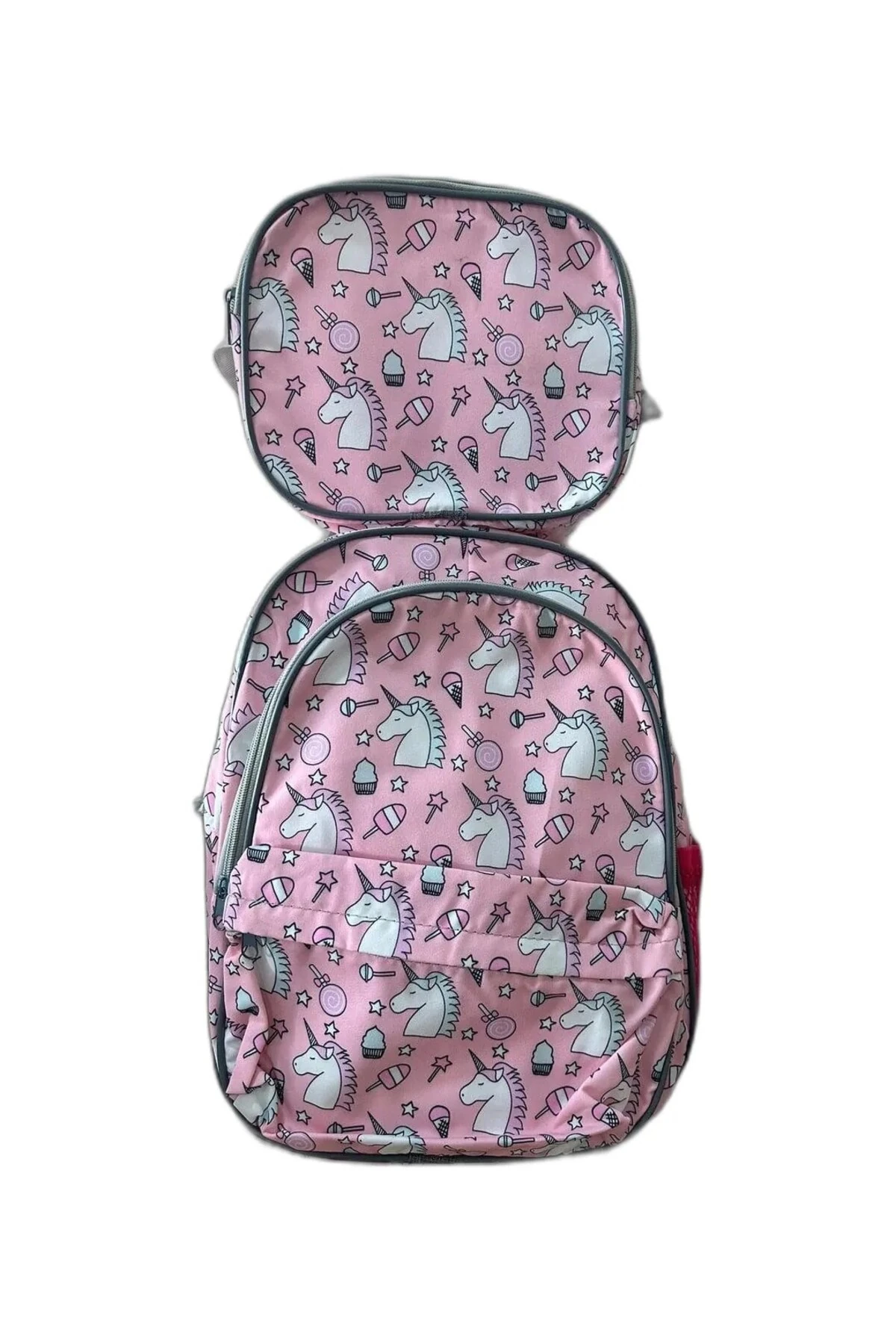 Unicorn Desen Beslenmeli Okul Çantası - çok renkli1
