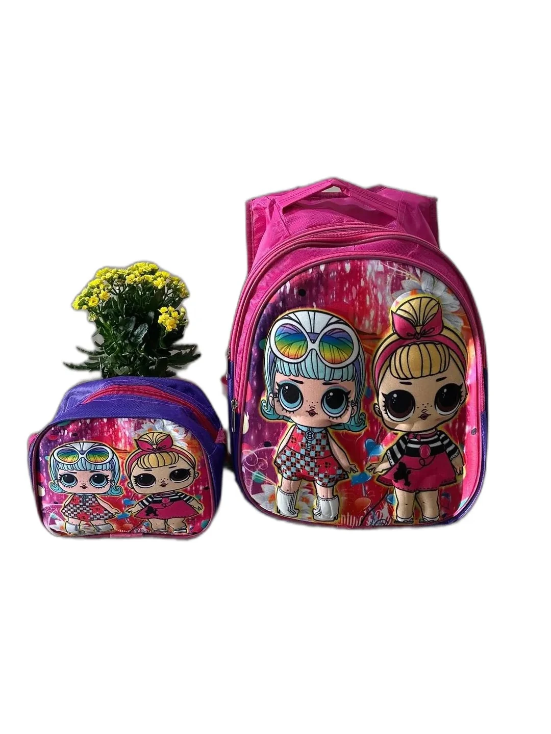 3D Kabartmalı Çizgi Film Karekter Desenli Okul Çantası - çok renkli3