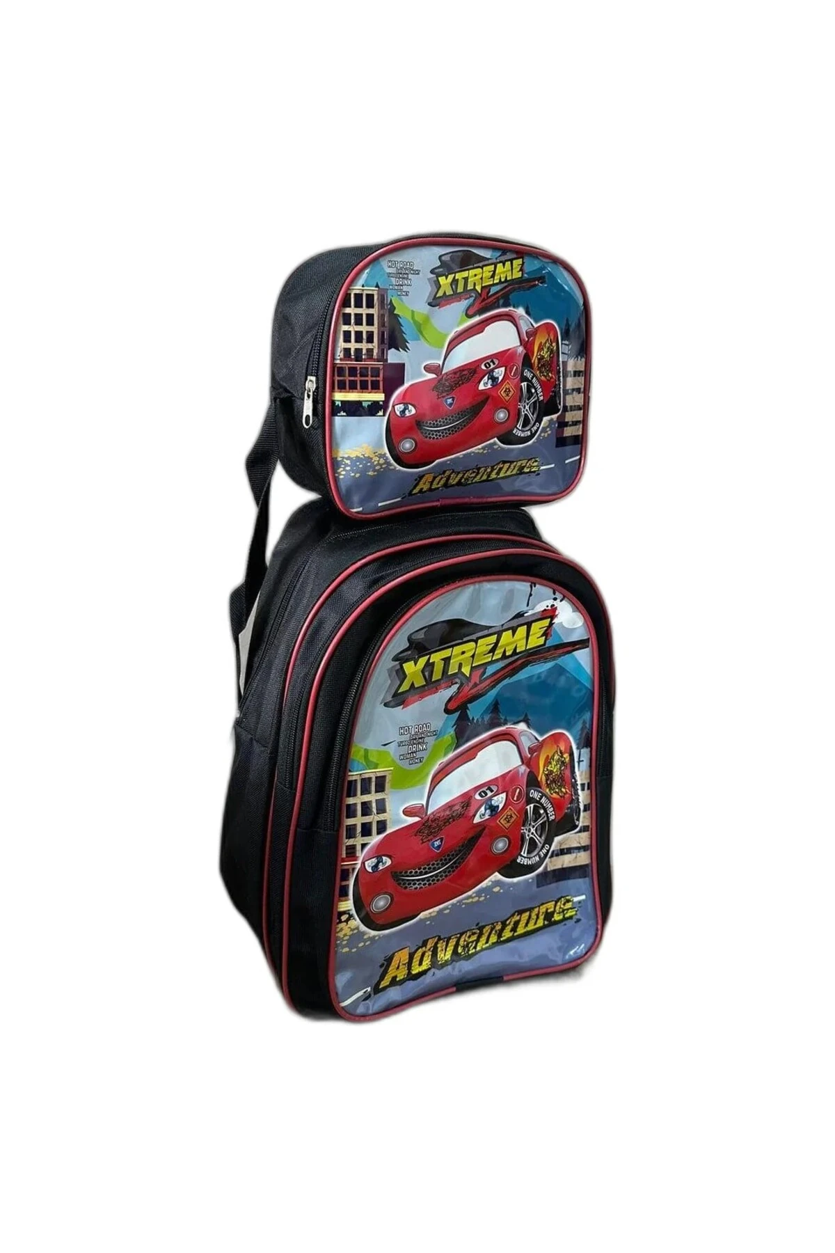 Araba Baskı Beslenmeli Okul Çantası