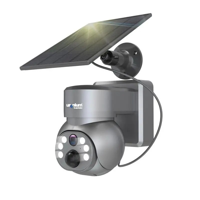 URANIUM ANP-PT4015BSW-S 4MP 3.6MM LENS 15MT IR+ 15MT BEYAZ LED ÇİFT YÖNLÜ KONUŞMA IP65 WIFI SOLAR KAMERA GRİ RENK