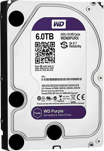 Western Digital Purple WD60PURX SATA 3.0 5400 RPM 3.5" 6 TB Harddisk