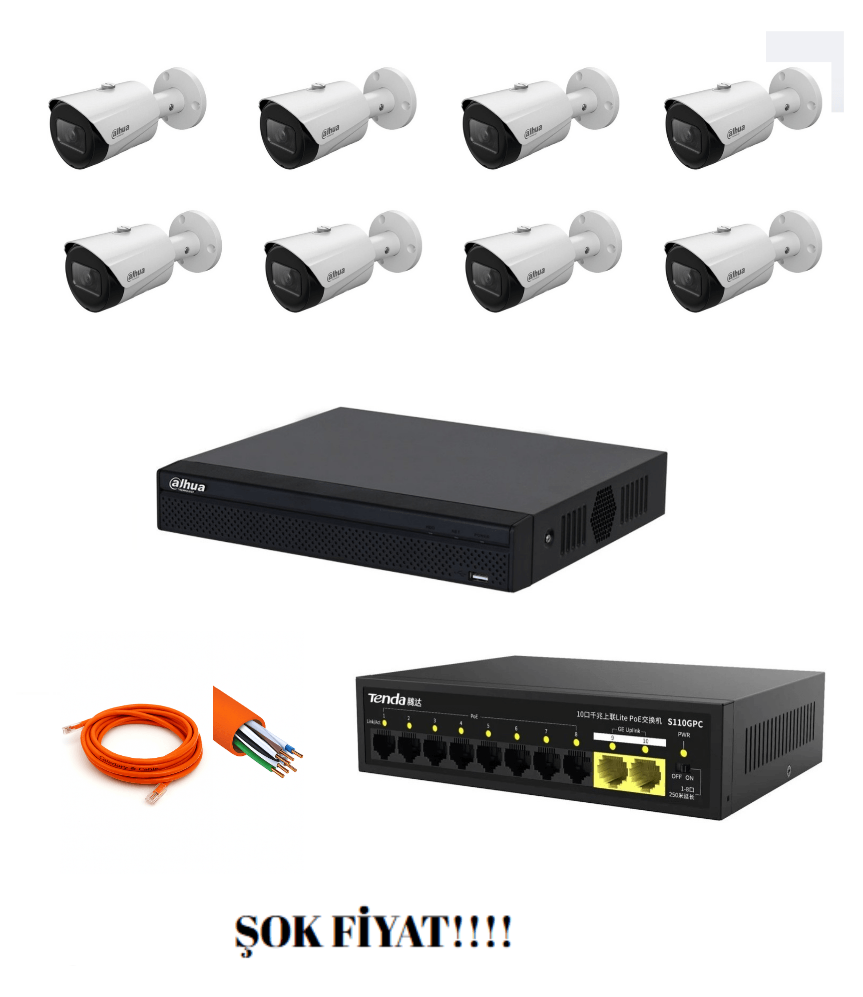 Dahua 8'Lİ IP set