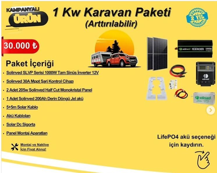 1 KW KARAVAN PAKETİ