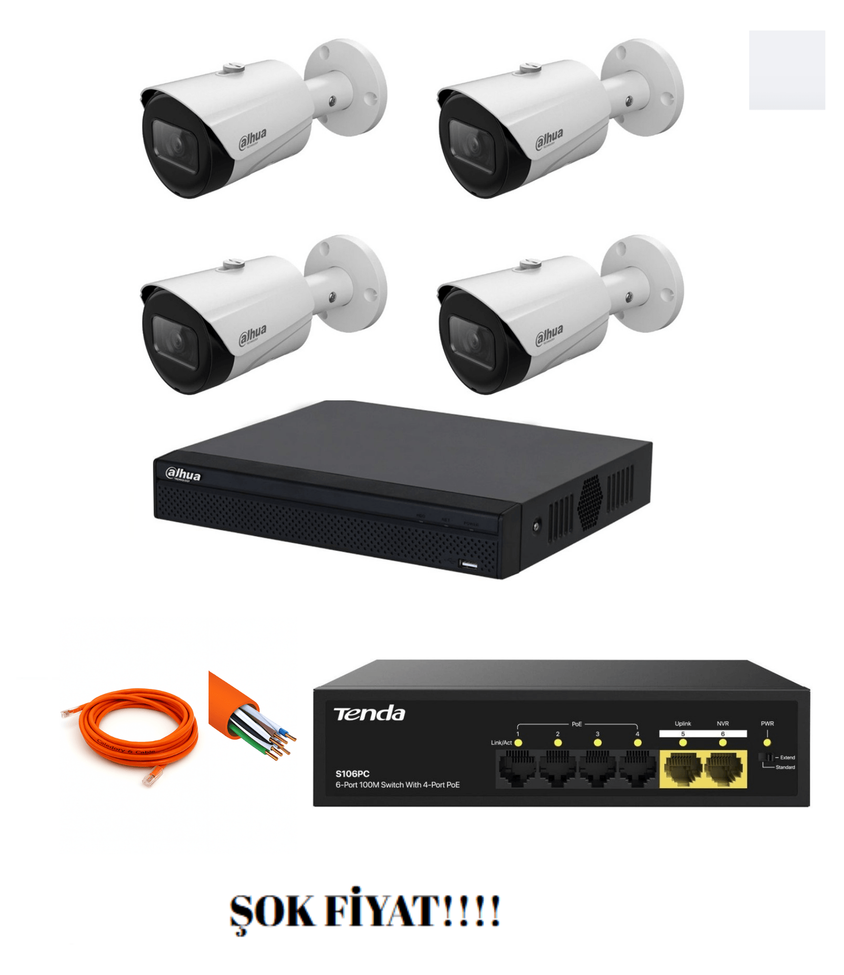 Dahua 4'lü IP set