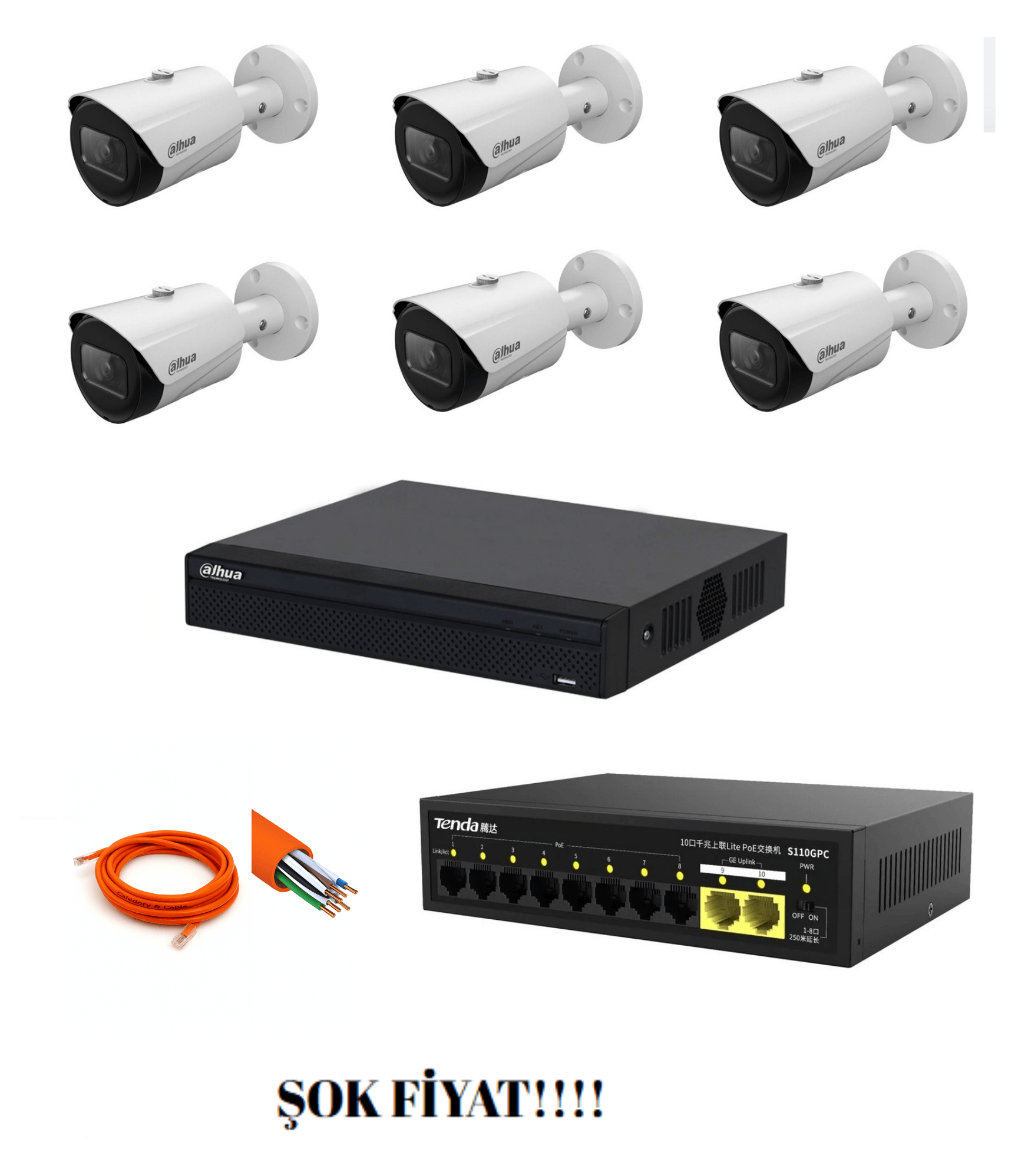 Dahua 6'lı IP set