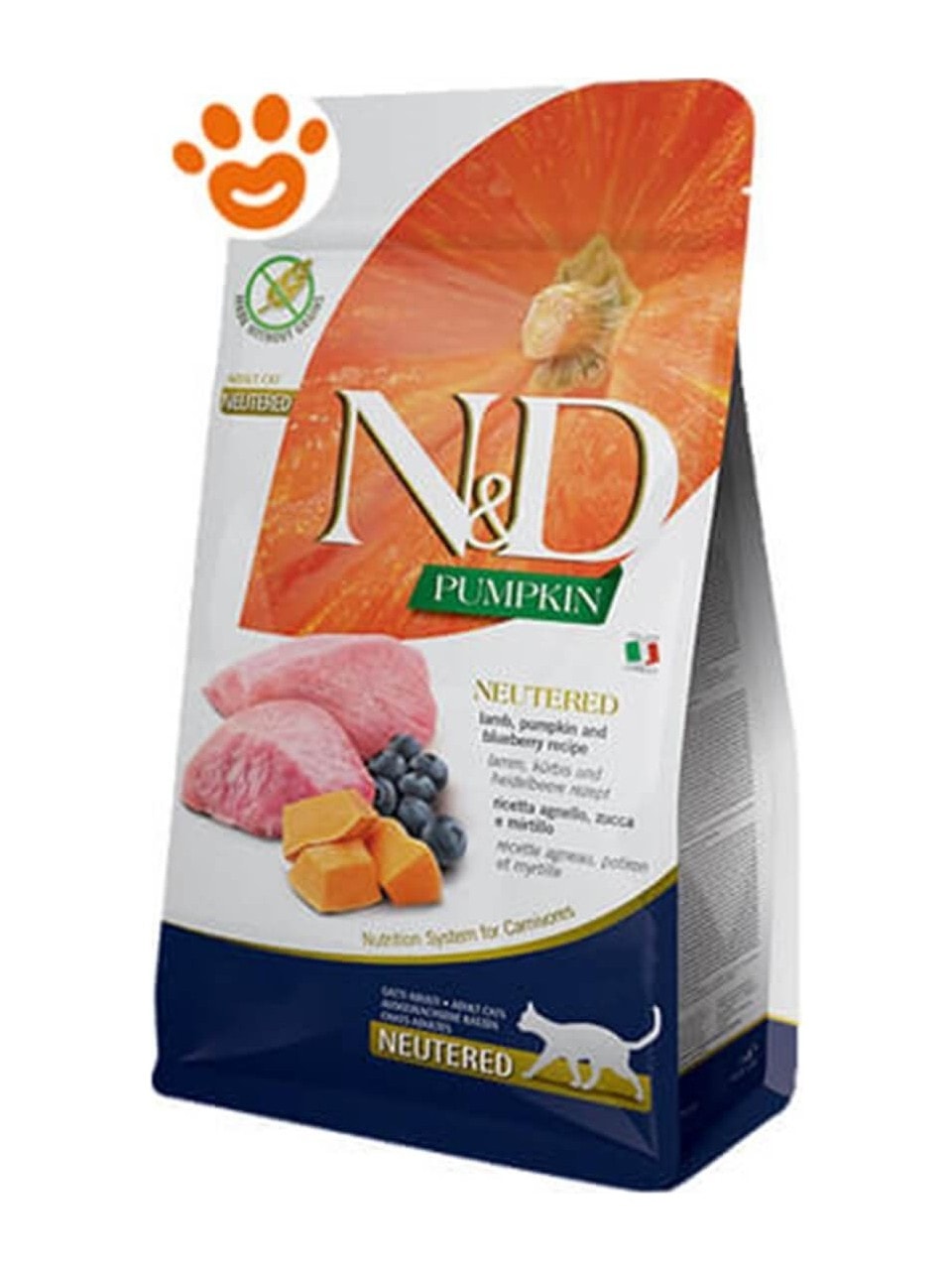 N&D Balkabaklı Kuzulu Yaban Mersinli Kısırlaştırılmış Kedi Maması 5 kg ND