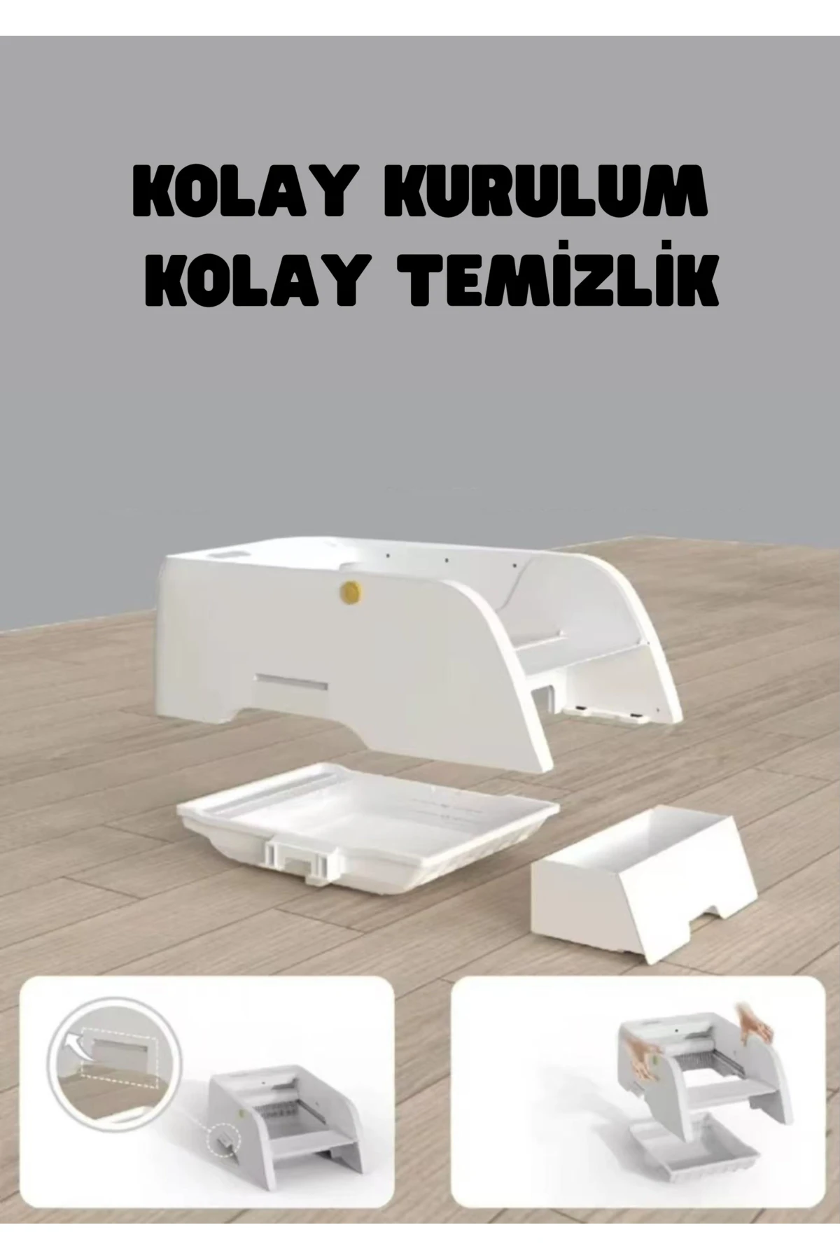 Akıllı Otomatik Kedi Tuvaleti, App, Kamera & Ses Takipli, Sensörlü Güvenlik & Kilo Ölçer