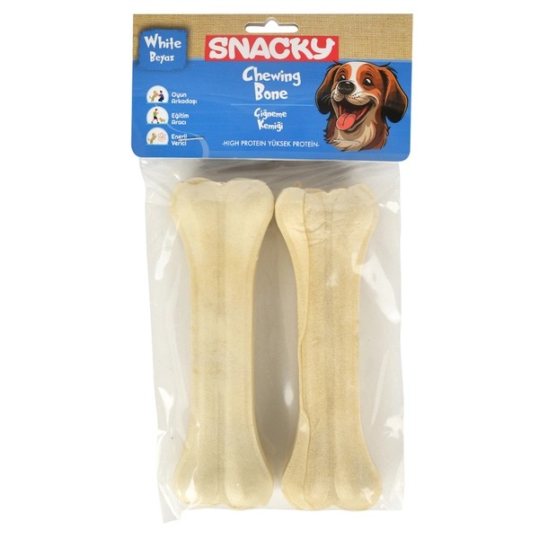 Snacky Beyaz Köpekler İçin Çiğneme Kemiği 2'li (15cm)