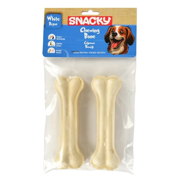 Snacky Beyaz Köpekler İçin Çiğneme Kemiği 2'li (13cm)