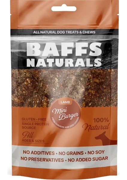 Baffs Naturals Mini Burger %100 Doğal Köpek Ödül Maması (100 gr)