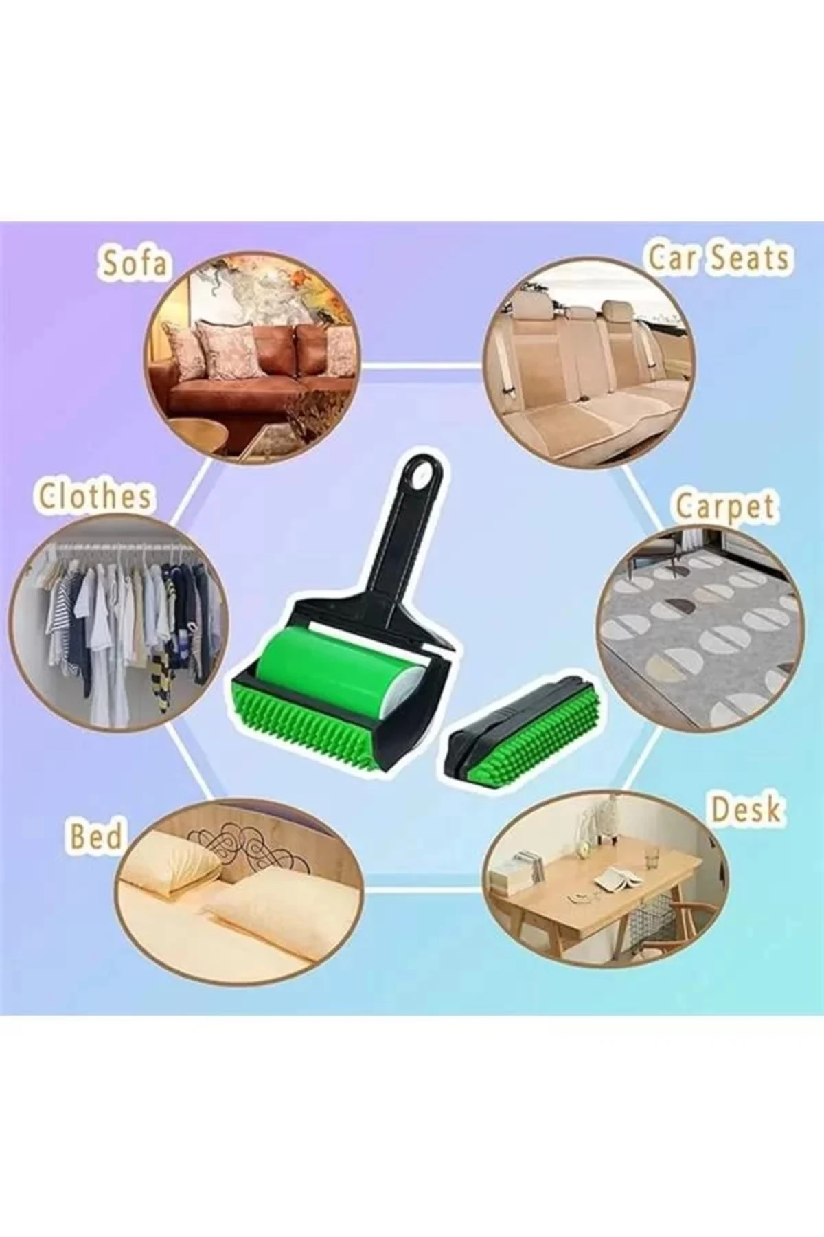 Kedi Köpek Tüyü Toplayıcı – 4 Fonksiyonlu, Tekrar Kullanılabilir Tüy Temizleme Rulosu