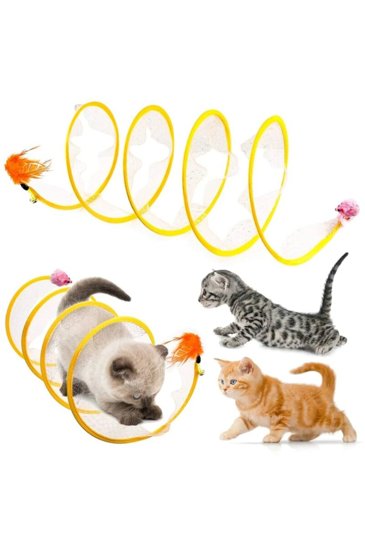 Evcil Hayvan Kıvrımlı Kedi ve Köpek Oyun Tüneli