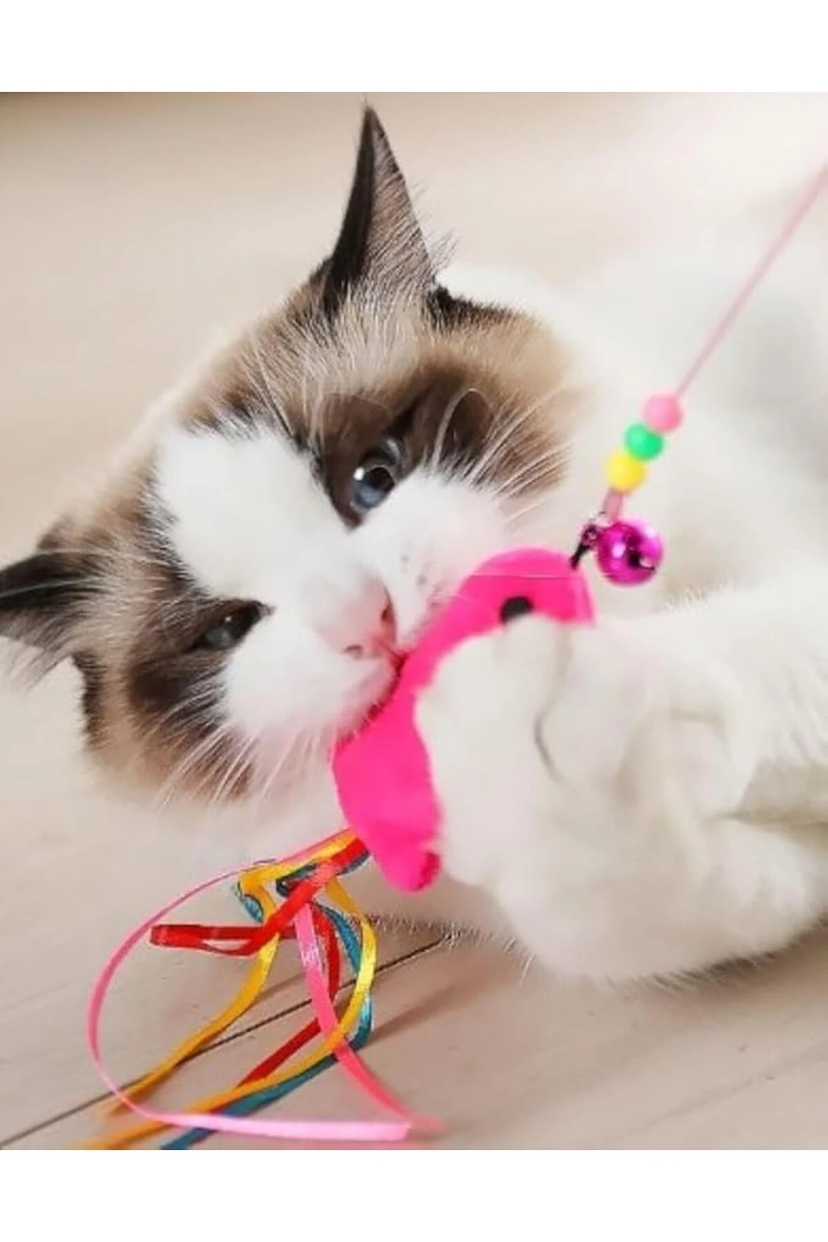 Kedi Oltası Oyun Balıklı, Esnek Tel Tasarımlı, Eğlenceli ve Dayanıklı Evcil Hayvan Oyuncağı