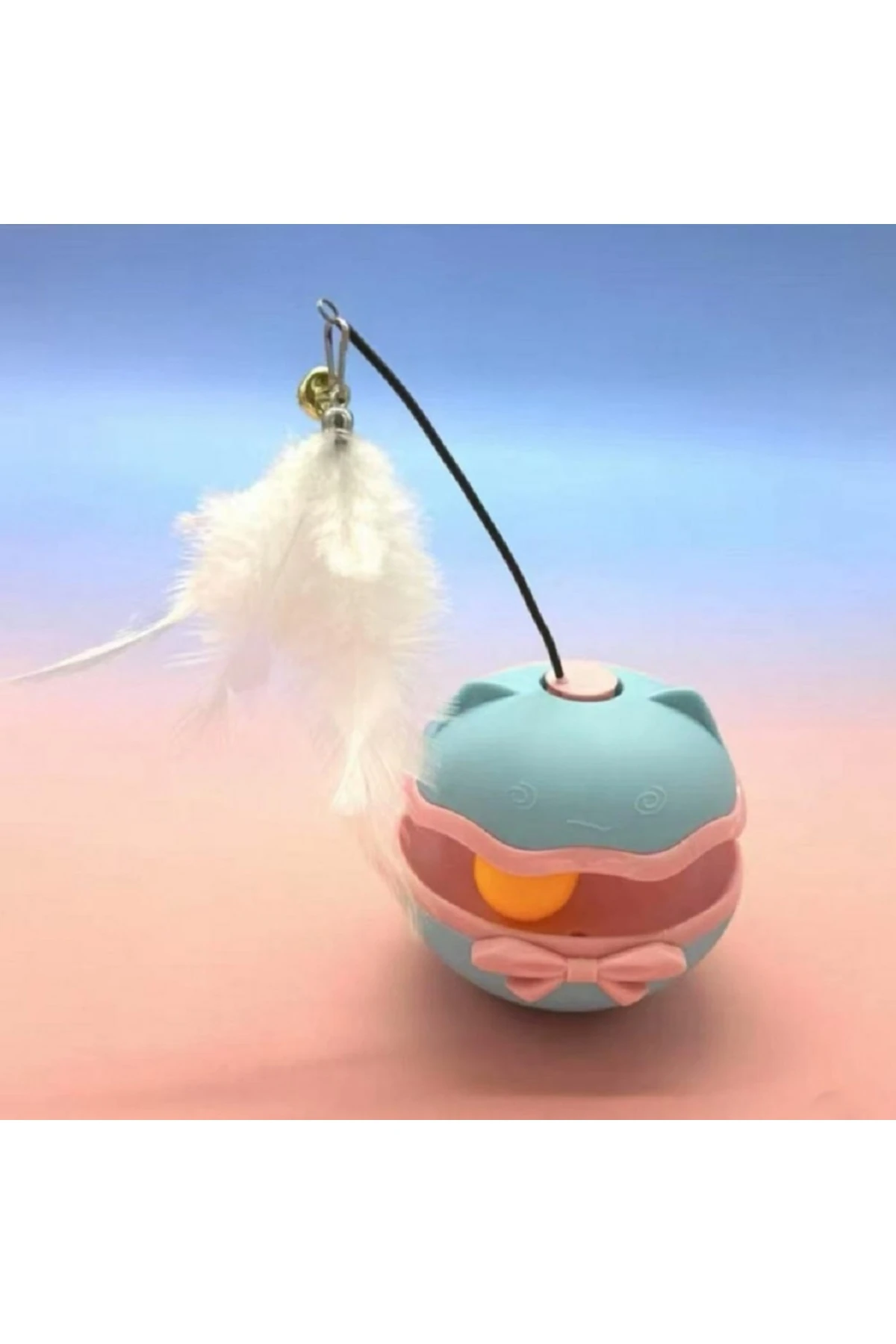 Akıllı Elektrikli Etkileşimli Kedi Oyuncağı - Dönen Baş ve Tüy ile Otomatik Hareket