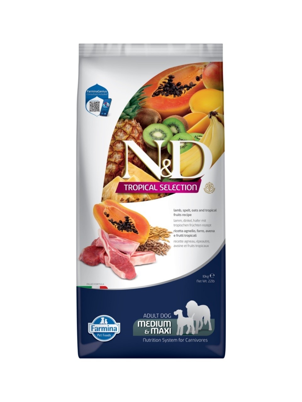 N & D Tropıcal Selectıon Kuzulu Orta Ve Büyük Irk Yetişkin Köpek Maması 10 Kg