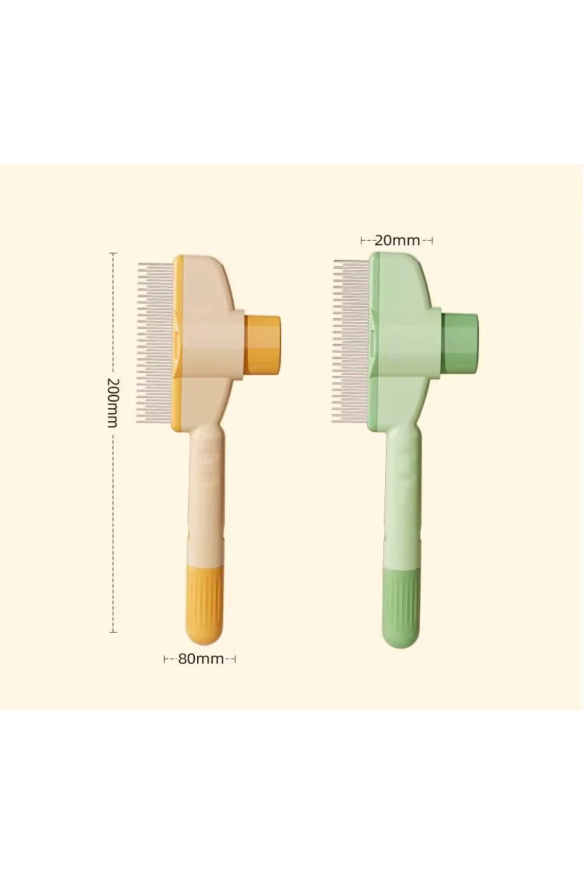 Otomatik Temizlenen Tuşlu Evcil Hayvan Fırçası Kedi Köpek Tüy Ve Pire Toplayıcı Basmalı Tarak