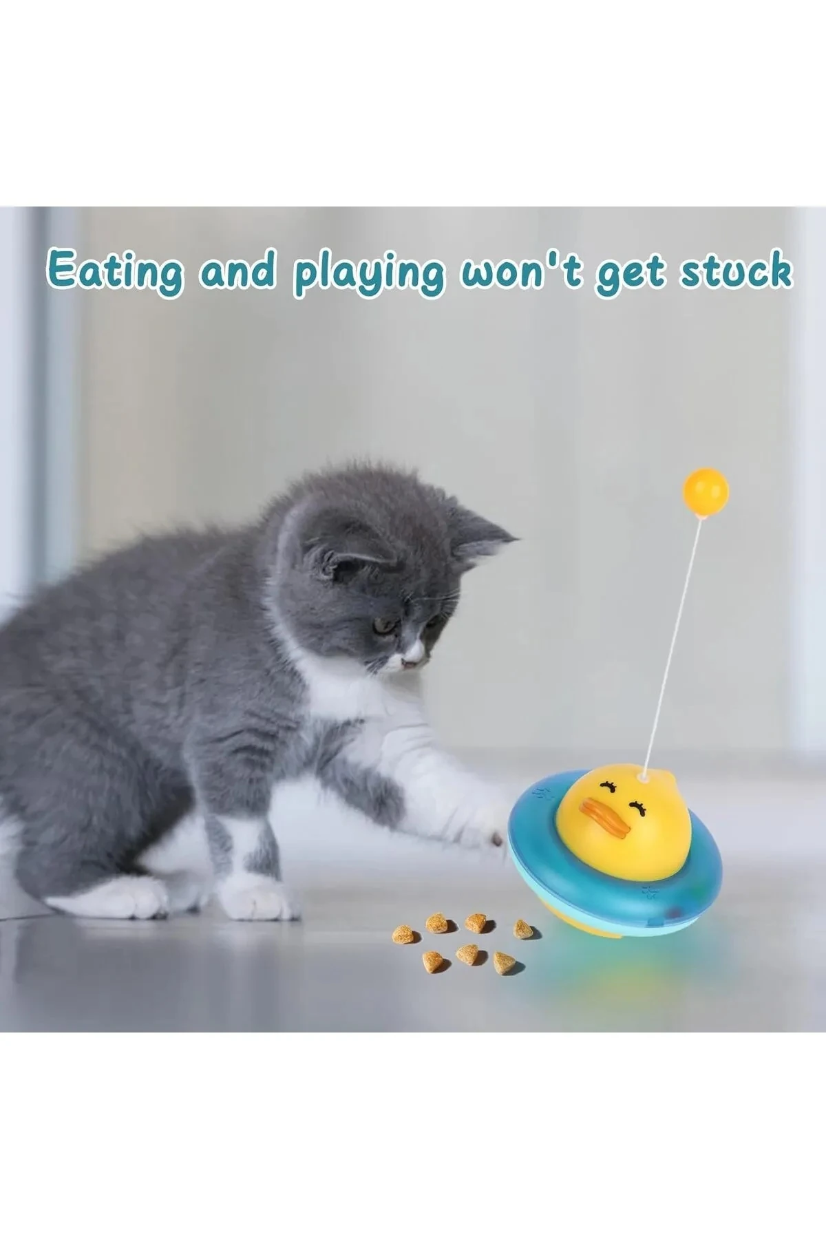 UFO Şekilli Ördek Mama Atıcı Kedi İnteraktif Oyuncak