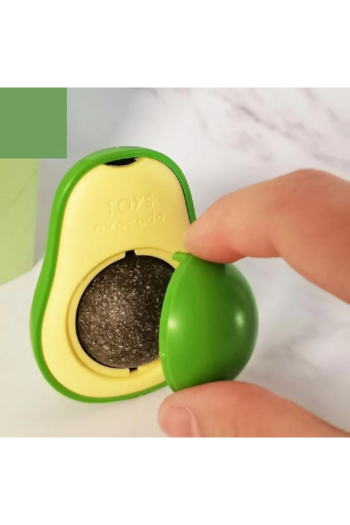 Avokado Kedi Nanesi Topu – Yapışkanlı Kedi Otu Oyuncağı, Kedi Eğlence Topu
