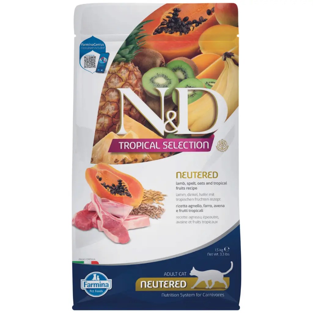 N & D Tropikal Selection Kuzulu Kısırlaştırılmış Yetişkin Kedi Maması 1,5 Kg
