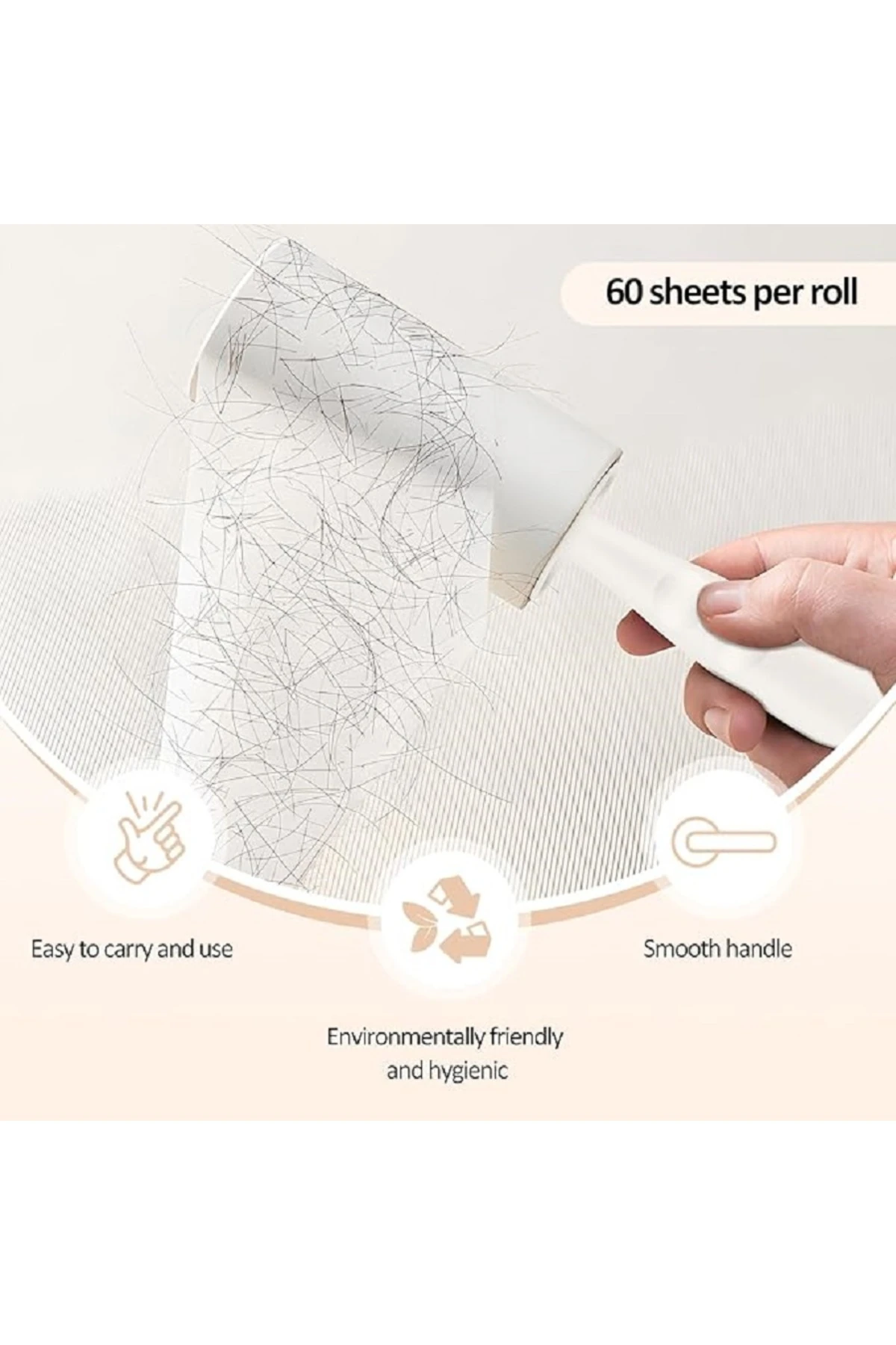 Kedi Köpek Tüy Toplama Seti – Manyetik ve 60 Yapraklı Pratik Temizlik Rulosu 2si Birden Set