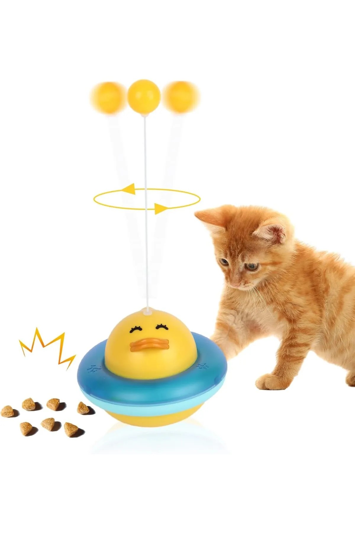 UFO Şekilli Ördek Mama Atıcı Kedi Oyuncağı