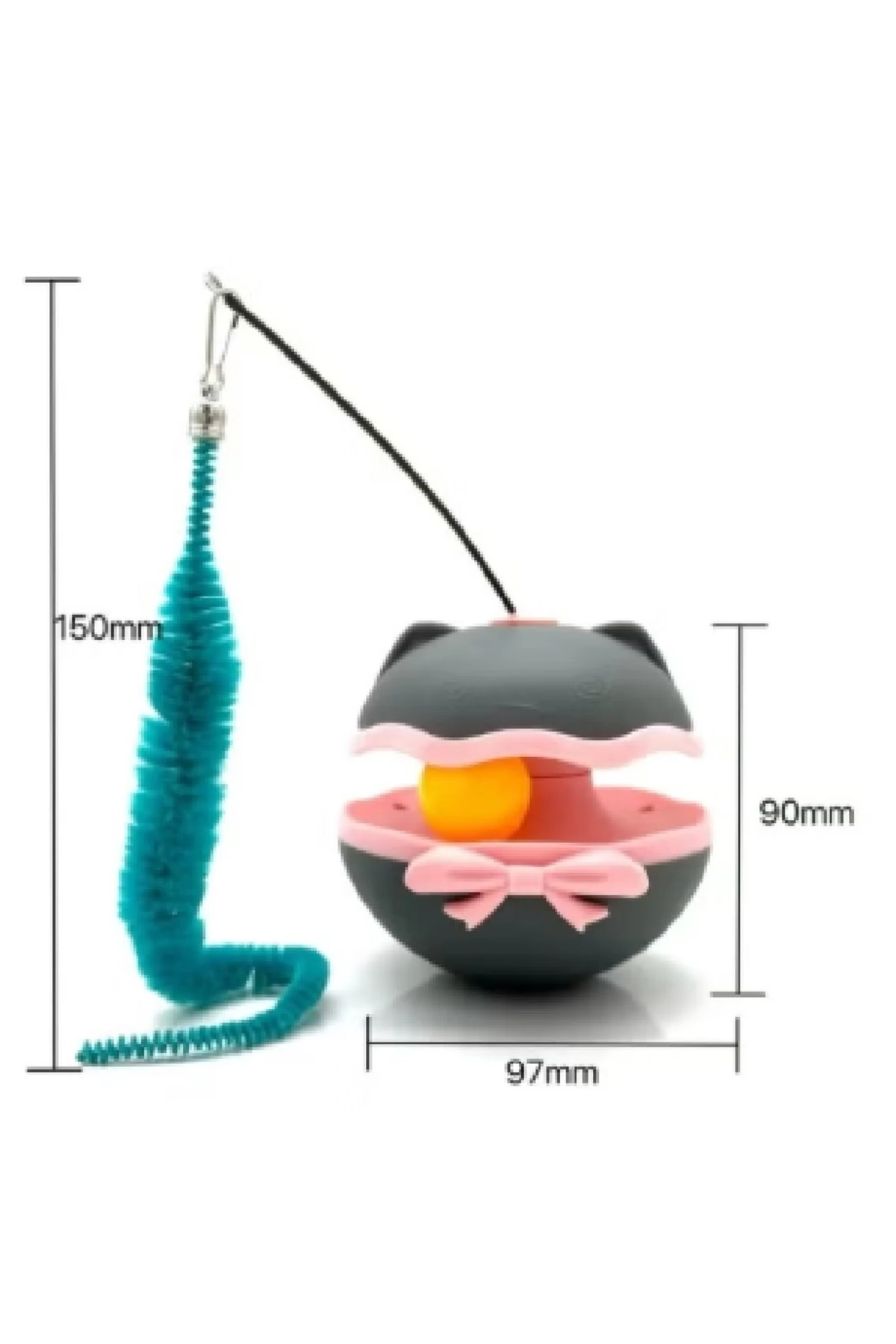 Akıllı Elektrikli Etkileşimli Kedi Oyuncağı - Dönen Baş ve Tüy ile Otomatik Hareket