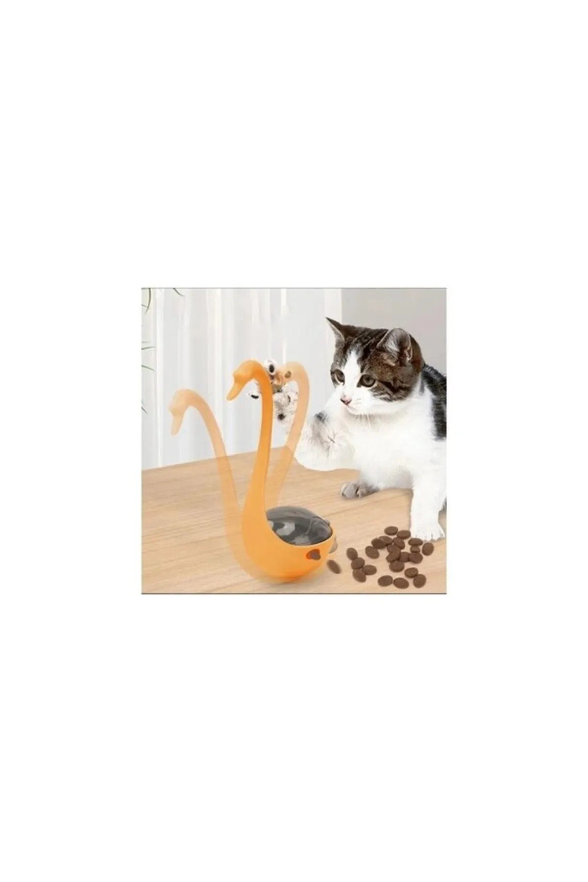 Kuğu Modelli Lazer Başlıklı İnteraktif Mama Atıcı