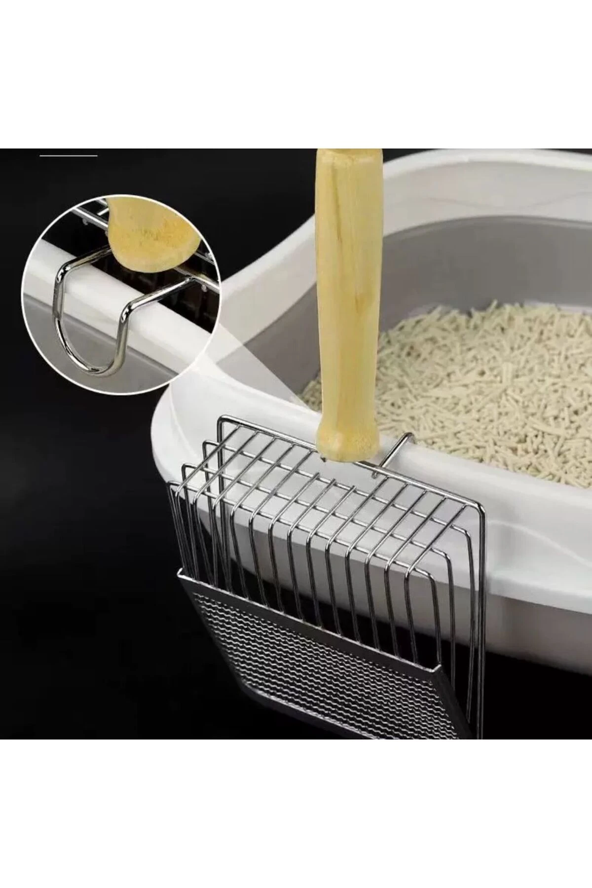 Paslanmaz Metal Kedi Köpek Kum Temizleme Metal Küreği – Dayanıklı Tuvalet Kumu Temizleyici Kürek