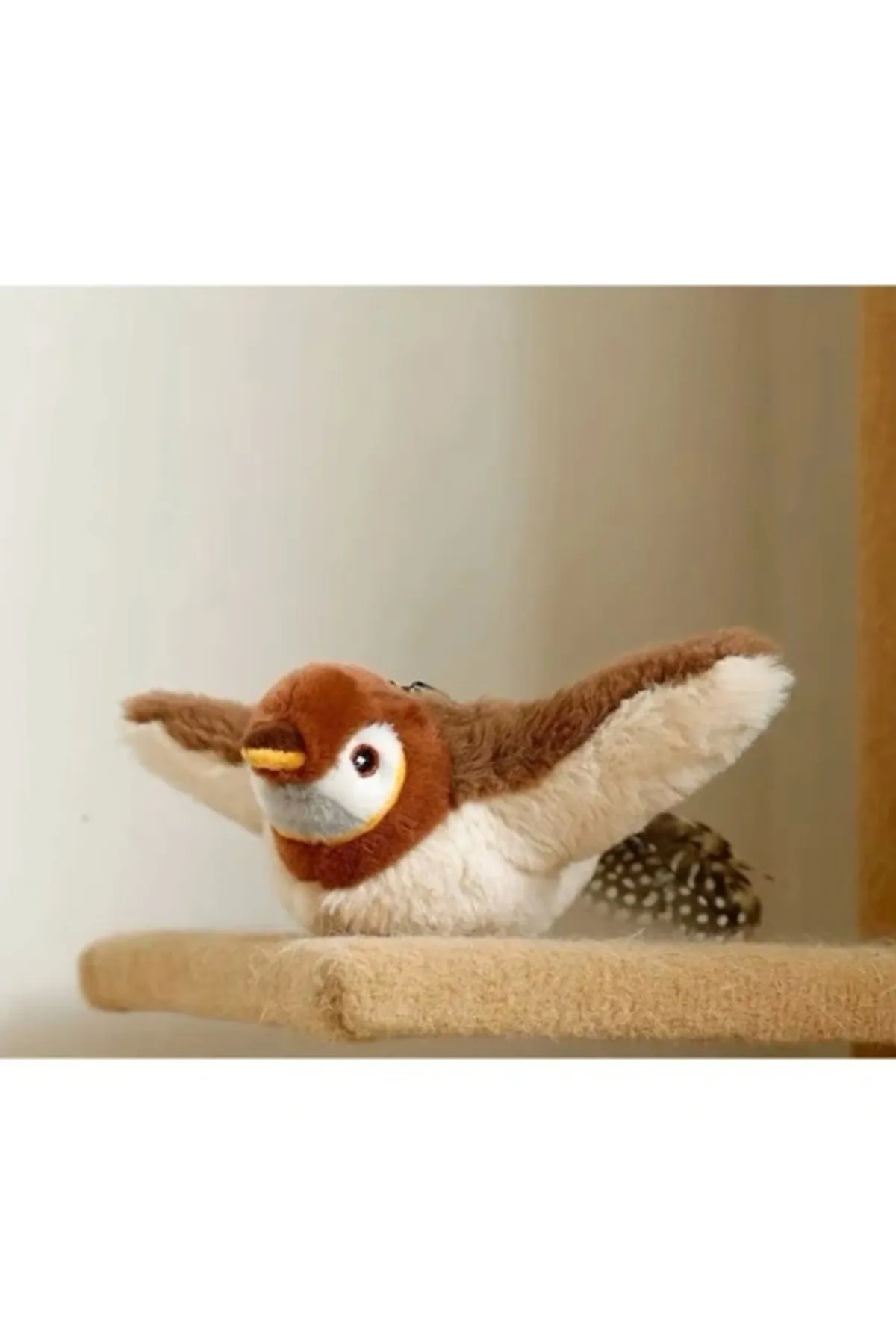 Şarjlı Hareketli Kuş Oyuncak Peluş, Kedi Oyuncağı Evcil Hayvanlar İçin Eğlenceli ve Zihinsel Uyarıcı