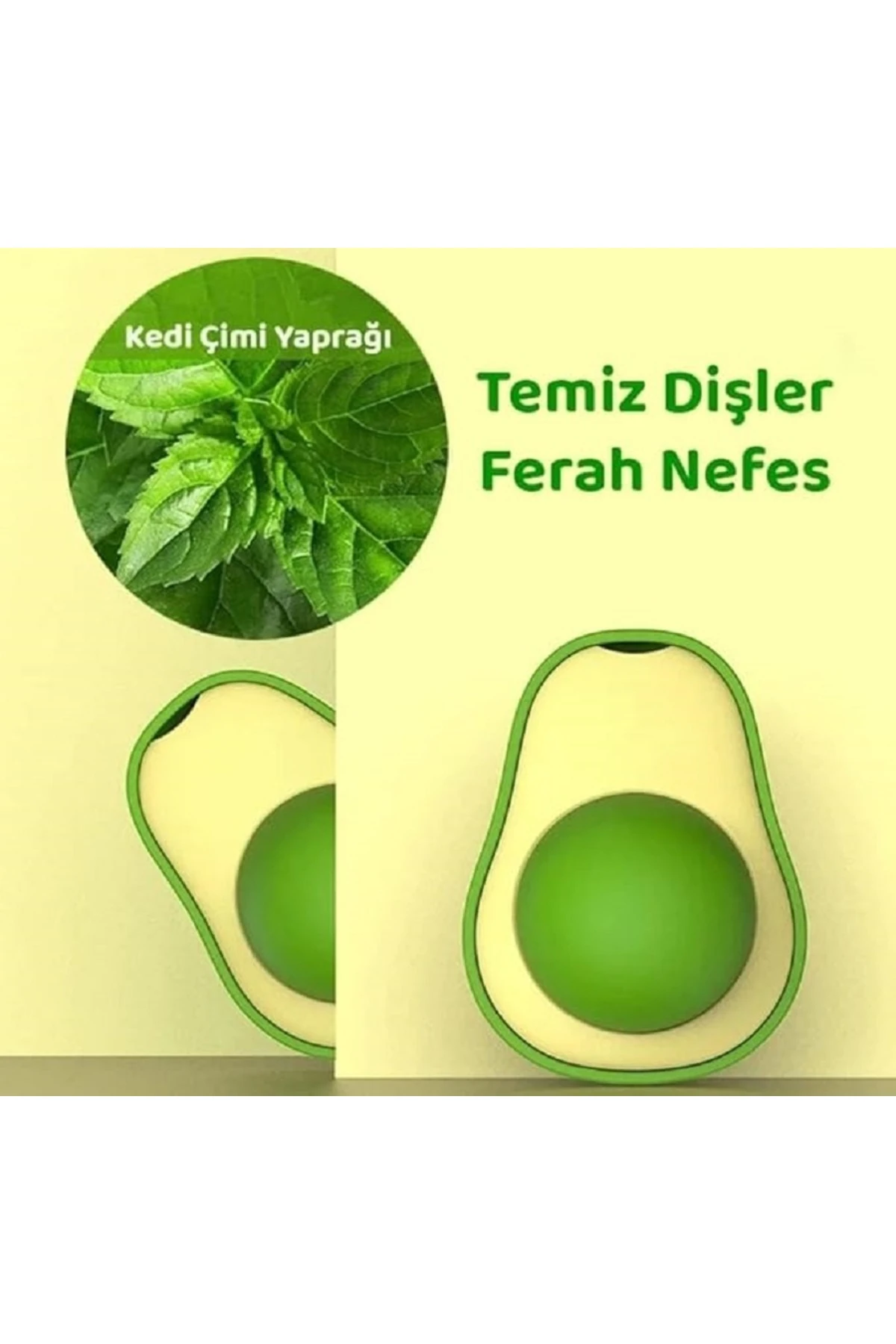 Avokado Kedi Nanesi Topu – Yapışkanlı Kedi Otu Oyuncağı, Kedi Eğlence Topu