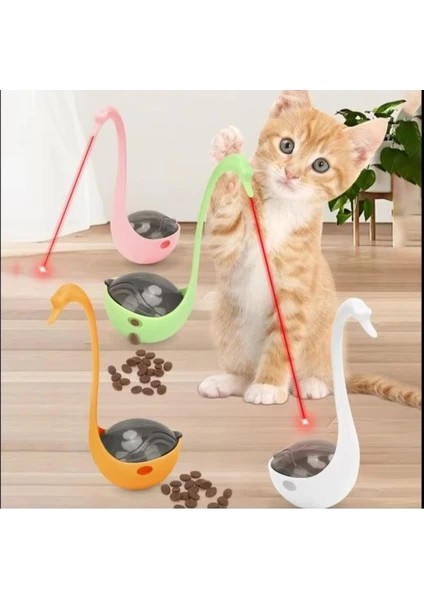 Kuğu Modelli Lazer Başlıklı İnteraktif Mama Atıcı