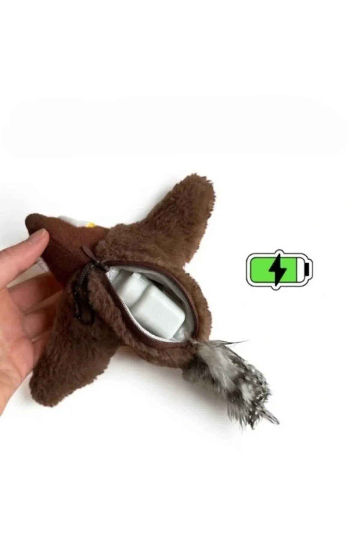 Şarjlı Hareketli Kuş Oyuncak Peluş, Kedi Oyuncağı Evcil Hayvanlar İçin Eğlenceli ve Zihinsel Uyarıcı