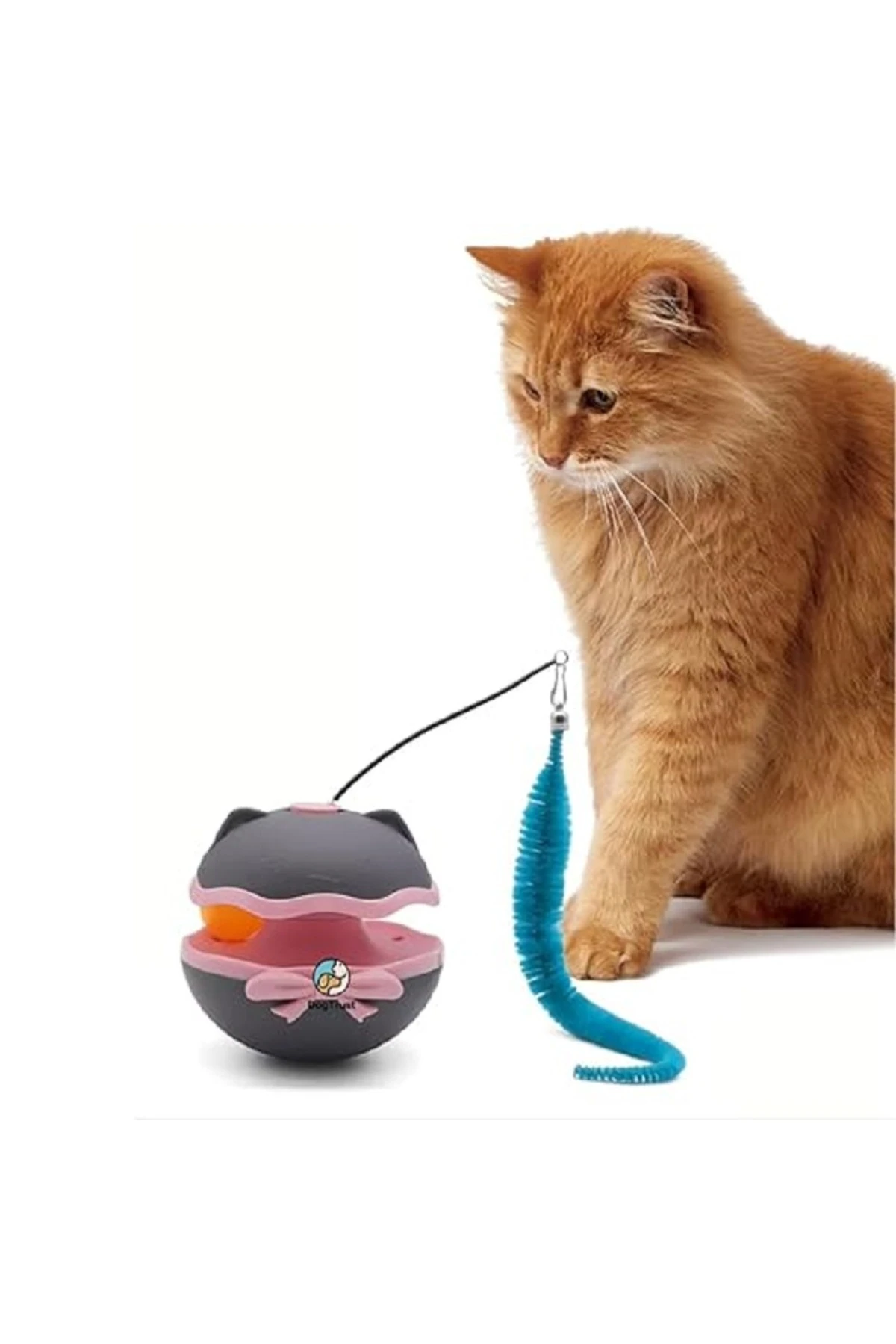 Akıllı Elektrikli Etkileşimli Kedi Oyuncağı - Dönen Baş ve Tüy ile Otomatik Hareket