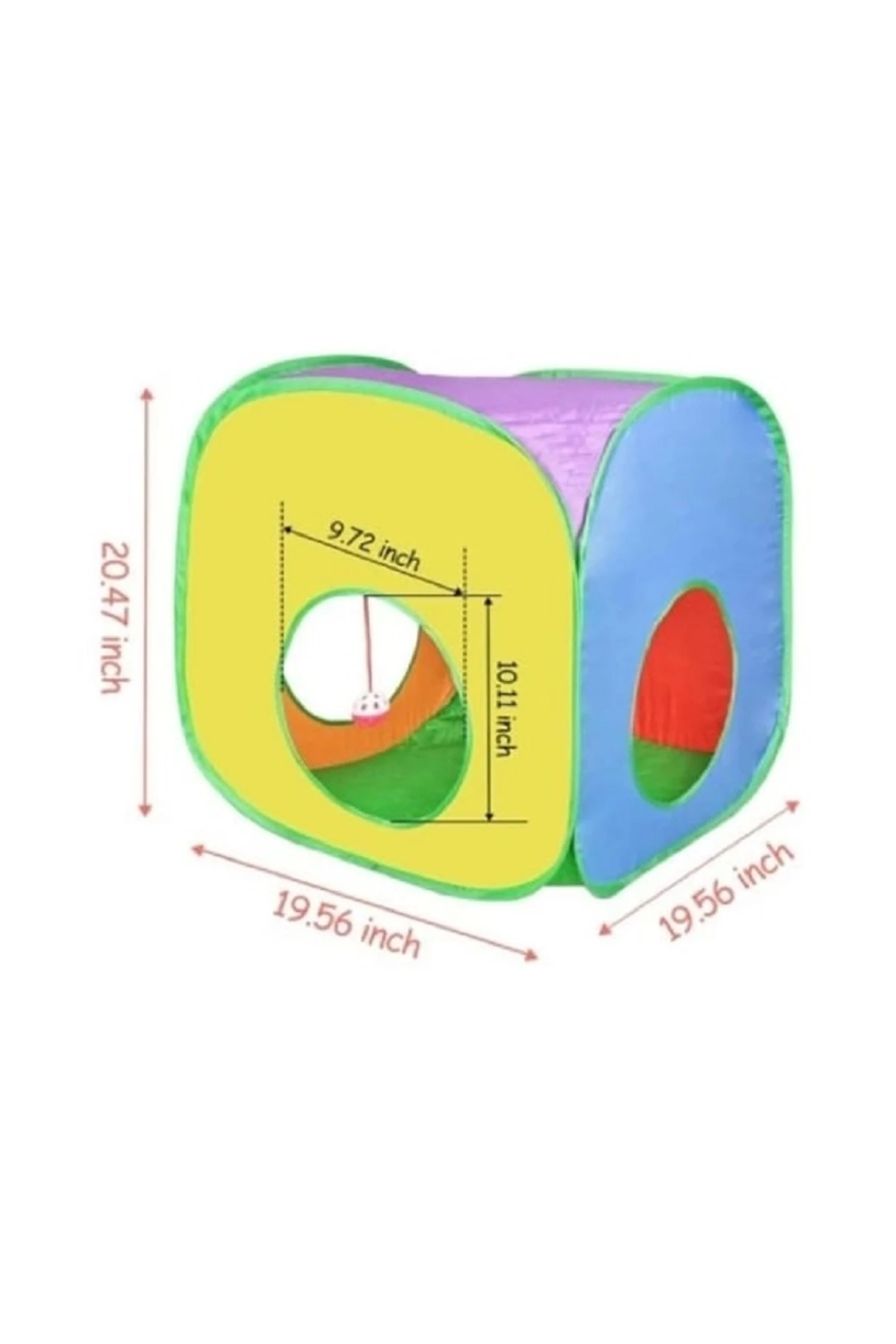 Kare Gökkuşağı Renkli Katlanır Kedi ve Köpek Oyun Tüneli
