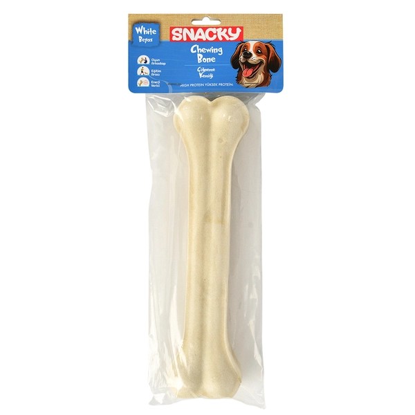 Snacky Beyaz Köpekler İçin Çiğneme Kemiği (25cm)