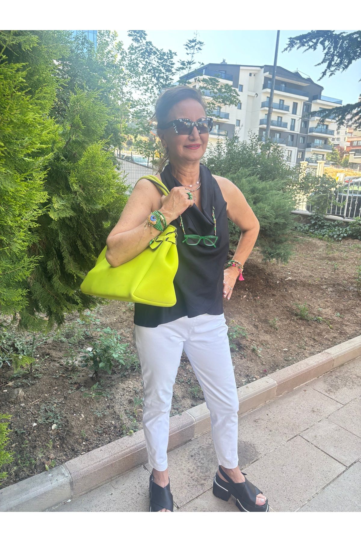 Seramik Gözlü Ayarlanabilir Makrome Bileklik