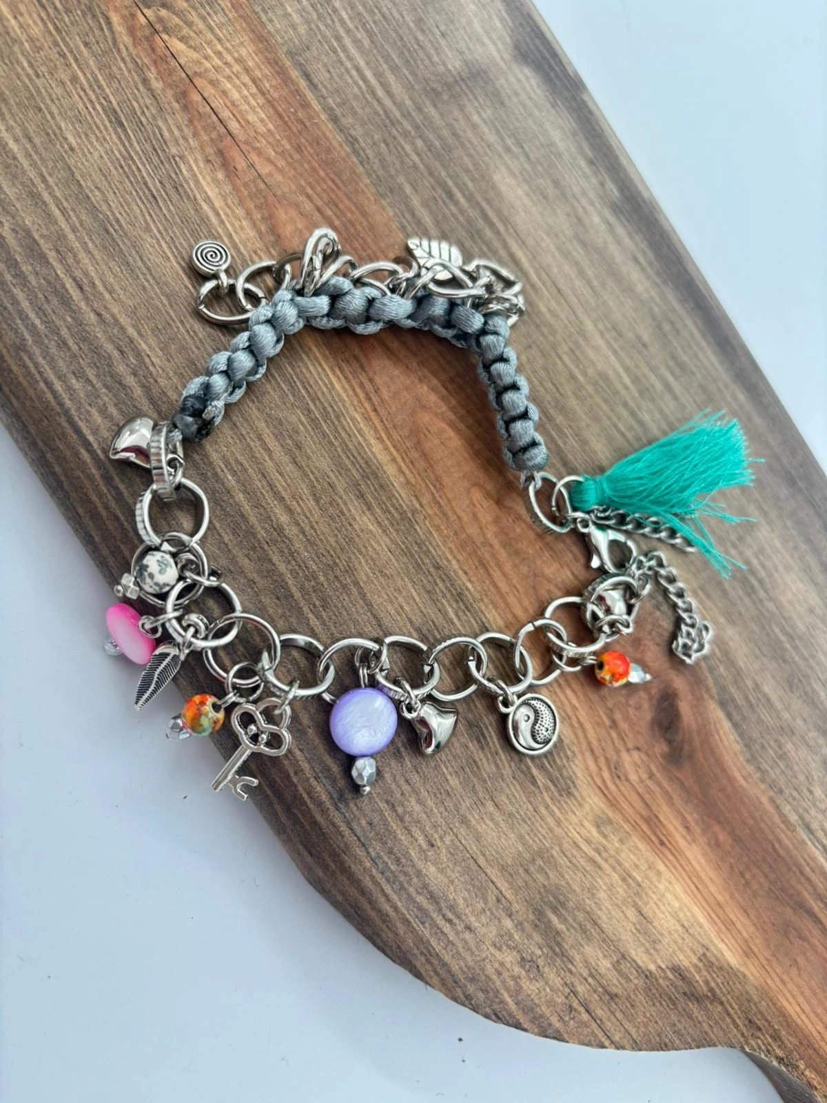 Gri Gümüş Charm Halhal