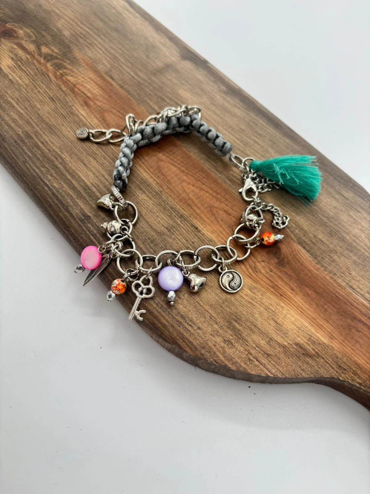 Gri Gümüş Charm Halhal