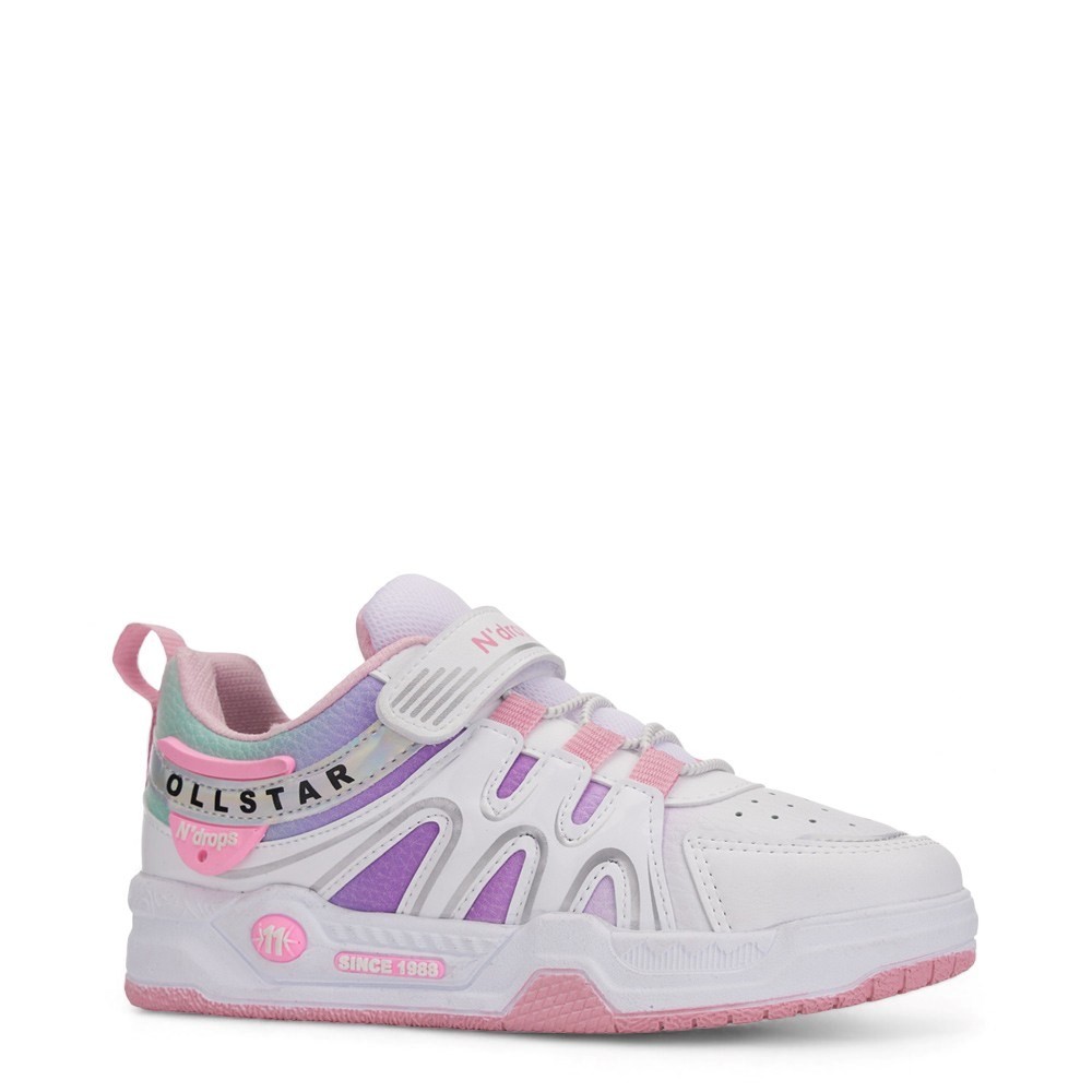 Günlük Erkek Kız Çocuk Sneaker Rugan Lastik Bağcıklı Cırtlı Oval Burunlu Spor Ayakkabı 020