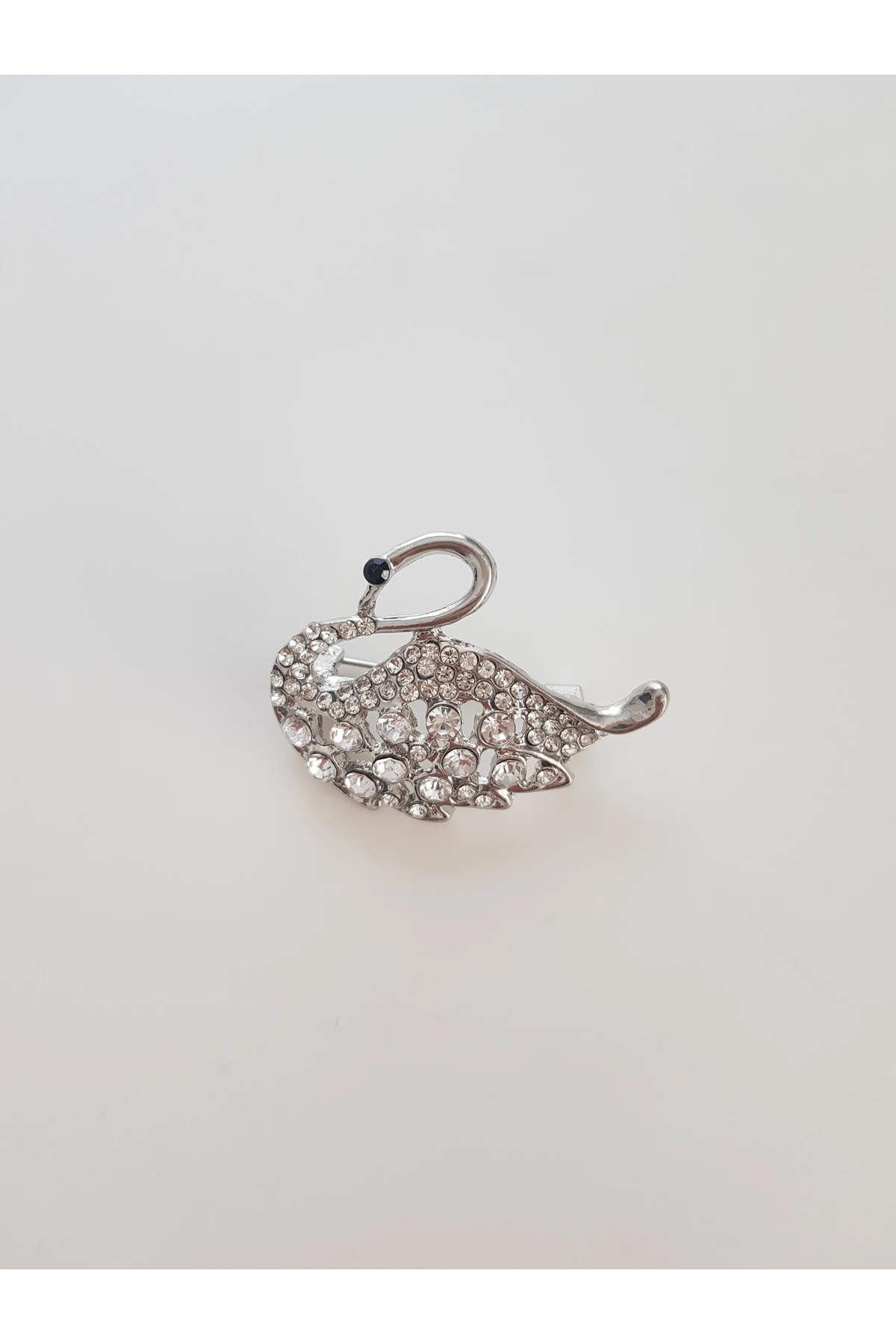 ZİRKON TAŞLI KUĞU BROŞ