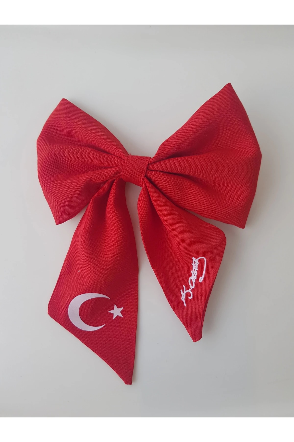 AY YILDIZ VE ATATÜRK İMZALI BÜYÜK KIRMIZI TOKA