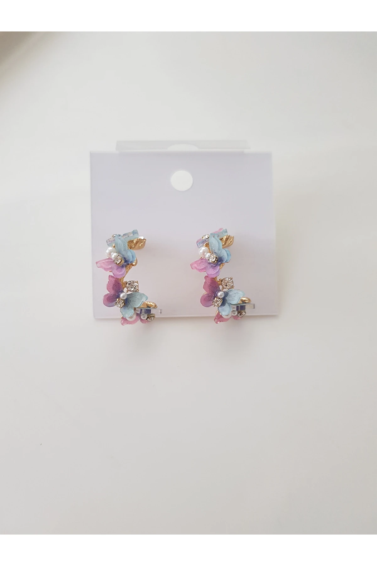 RENGARENK ZİRKON TAŞLI KELEBEK KÜPE