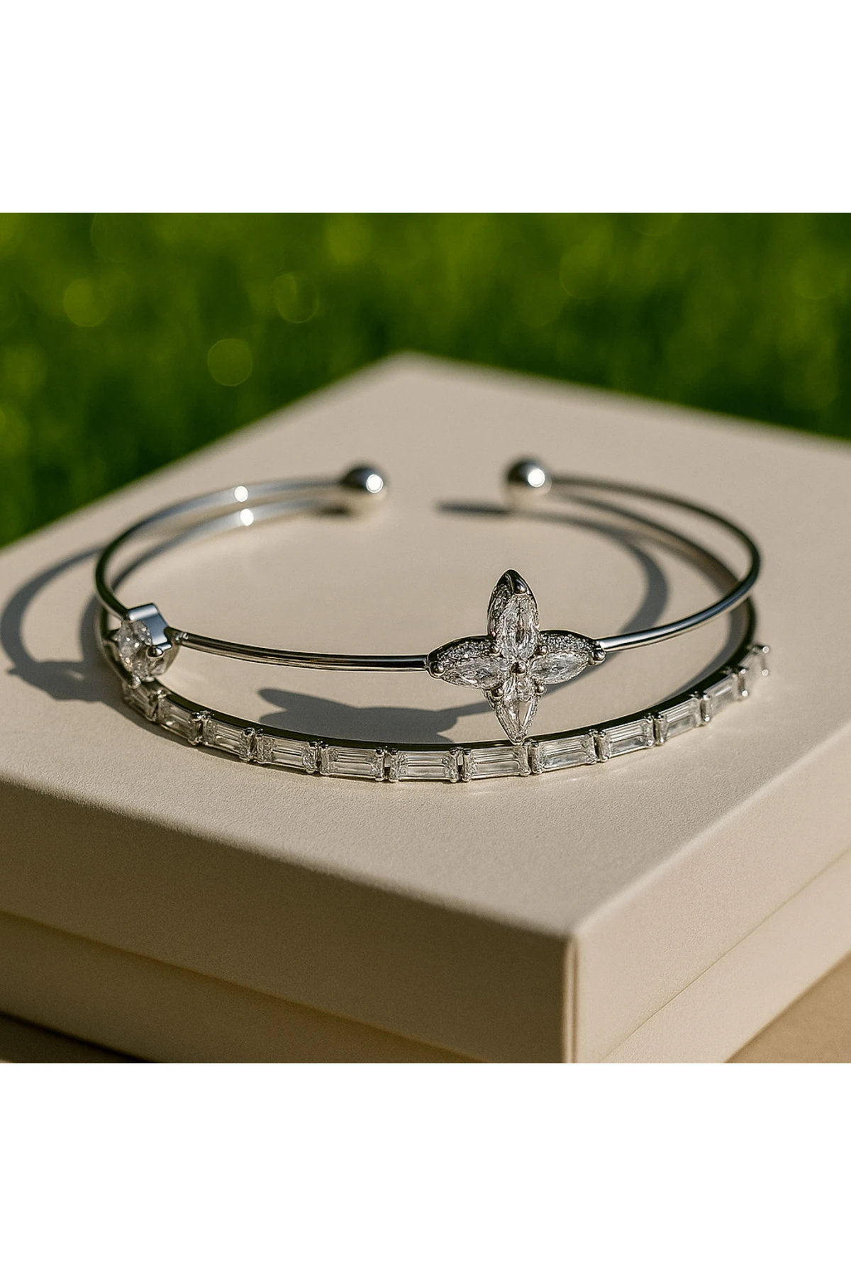 ZİRKON TAŞLI SU YOLU ÇİÇEK BİLEKLİK