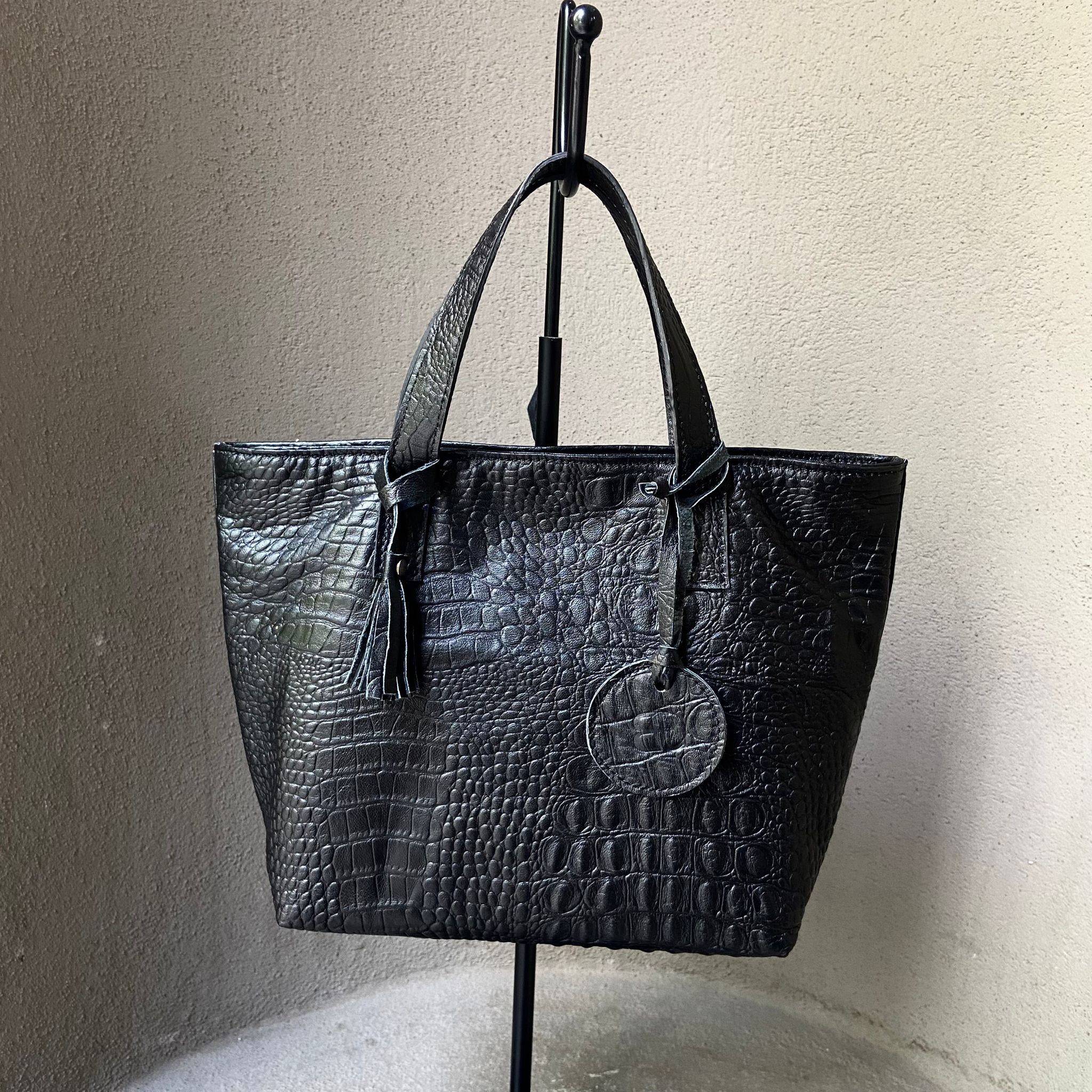 Alina Black Mini Tote Bag
