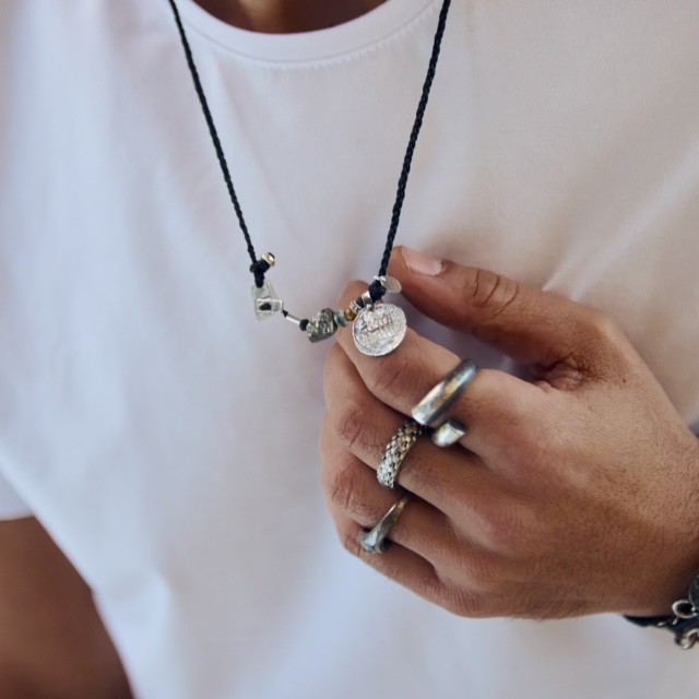 Almost Black Men's Necklace/Bracelet