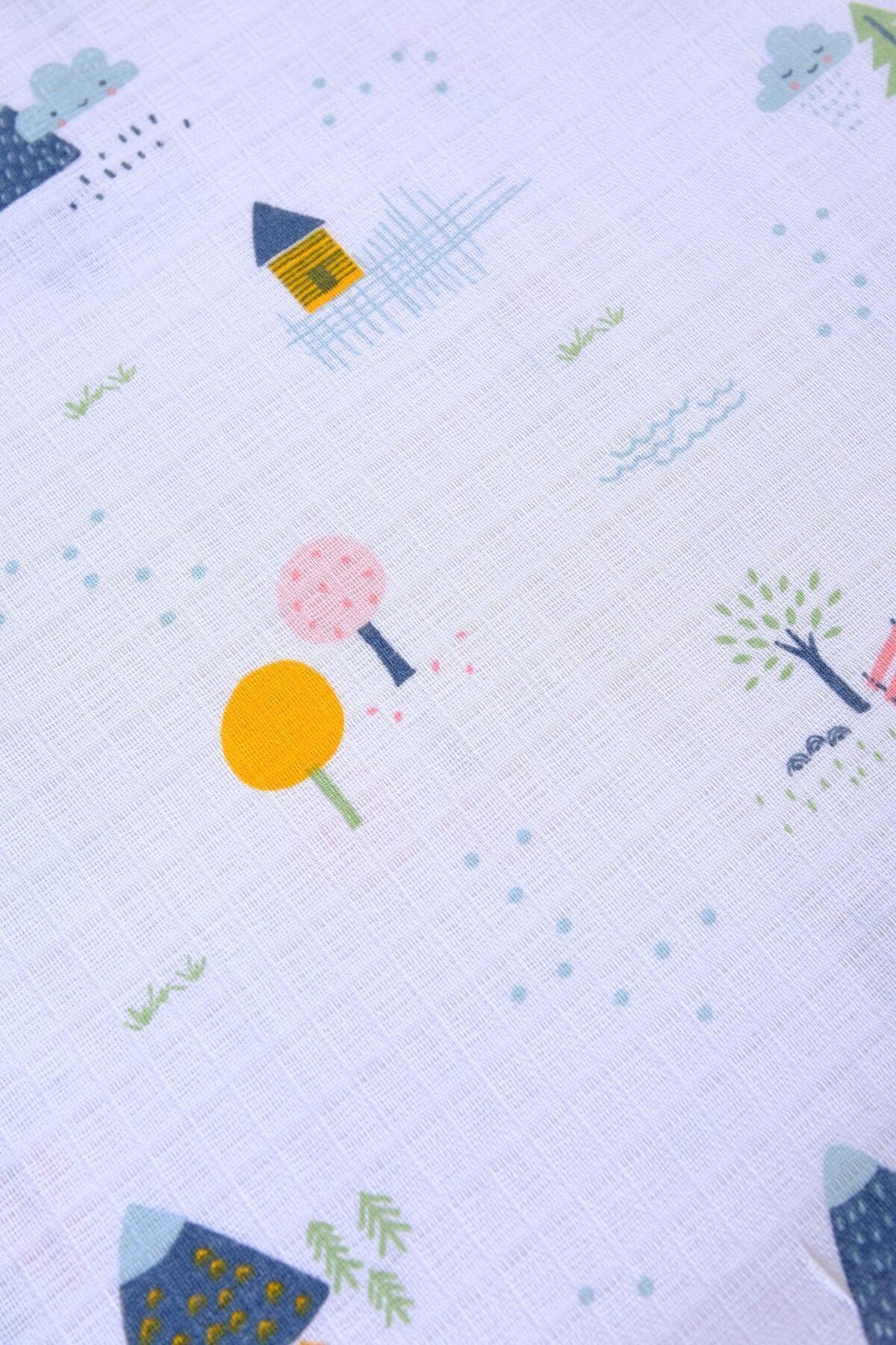 Çok Amaçlı Müslin Örtü & Battaniye 3'lü Set %100 Pamuk Oeko-teks Sertifikalı 80x80 Cm - turkuaz